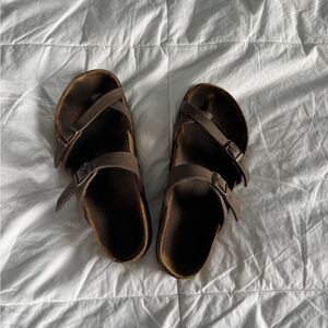 Birkenstock Mayari Sandals – Brown Leather, Size 38 EU / 7 US Women’s